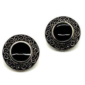 Vintage Sterling Silver Pierced Earrings Norwegian Design Mark ND 925 12.8 Gram